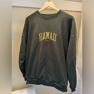 Brandy Melville Green Hawaii Crew Neck